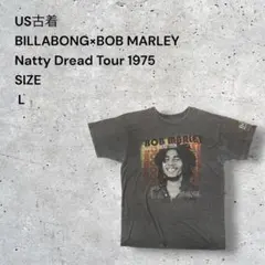 BILLABONG×BOB MARLEY 1975ツアーレゲエTシャツ L杢グレ