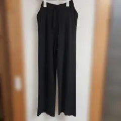 ユニクロ　ウォッシャブルリブニットパンツ　Mサイズ ブラック