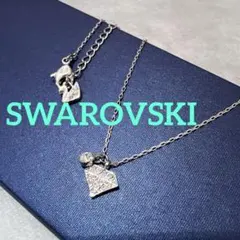 【美品】SWAROVSKI ダイヤ型　シルバーネックレス