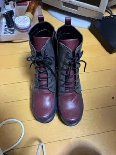A234 ヨースケ 厚底 レースアップブーツ グレーコンビ