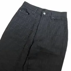 美品　フェンディ パンツ ズッカ柄 ジャガード FFロゴ M　黒 イタリア製のサムネイル