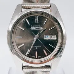 【美品 高精度】初代SEIKO5 グレー文字盤 新品革ベルト パッキン交換済み 美品 高精度】初代SEIKO5 グレー文字盤 新品革ベルト パッキン交換済み
