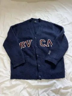 RVCA オーバーサイズ　シャギーニット カーディガン ネイビー Lのサムネイル