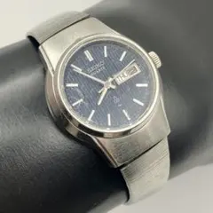 稼働品　セイコー　腕時計 レディース　クォーツ　シルバー　デイト　ブルー文字盤