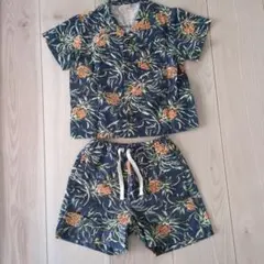 petit main パイナップル柄セットアップ　アロハシャツ 90cm