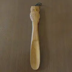 フクロウ24.5cm 木製靴ベラ