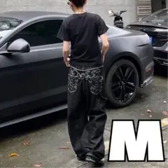 Ｍ かっこいい 男女兼用 人気 バギーパンツ アメカジ デニム ジーンズ