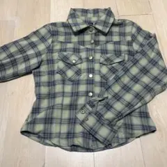 y2k SHEIN DAZY チェック柄クロップド長袖シャツ