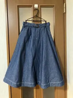 レッセパッセ　デニム　ロングスカート フレアスカート ベルト付きのサムネイル