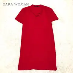【美品】 ザラ ZARA ボウタイ 半袖ワンピース 春夏 リボン 上品 華やかのサムネイル