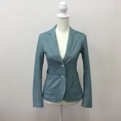 【XS】T-JACKET ♡ テーラードジャケット ブルーグリーン系 イタリア製