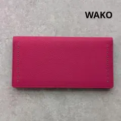 極美品✨️現行❣️銀座和光 WAKO ワコウ 長財布 ステッチ フラップ レザーのサムネイル