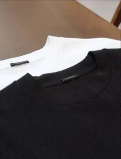 COMOLI 26ssコットンワッフル 長袖Tシャツ BLACK ３のサムネイル
