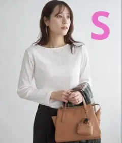 ikka ストライプジャガードプルオーバー ロンT ニット トップス Sのサムネイル
