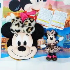 ミニーマウス ヒョウ柄 豹柄 レオパード柄 ショルダーバッグ ぬいぐるみチャーム
