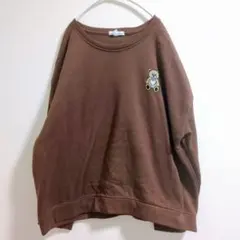 美品✨derek heart ブラウン トレーナー 2X　くま　クマ