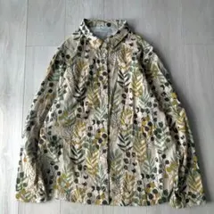 美品 イチリン まつもとテキスタイル 総刺繍シャツブラウス リネン混 