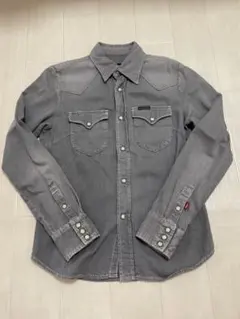 ヒステリックグラマー　グレー デニムウエスタンシャツ 長袖