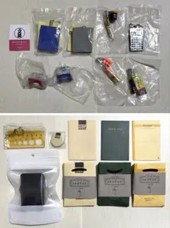 THE 文具ミニチュアマスコット2nd シーズン8点　キーホルダー　缶バッジ他