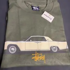 stussy オリーブ色 車デザイン Tシャツ