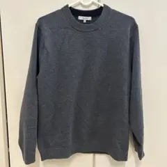 【半額以下】GLOBAL WORK メルティクルーネックオーバー 杢チャコールM