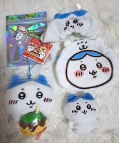 ハチワレ5点セット ご当地 ちいかわ ぬいぐるみキーチェーン 大阪 たこ焼き