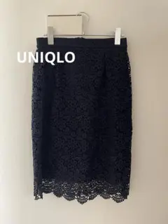 UNIQLO ネイビー レース タイトスカート Mのサムネイル