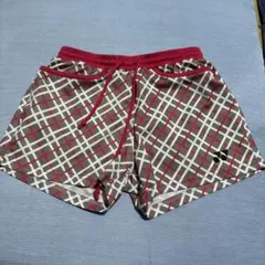 バドミントン　パンツ グレー赤チェック　s