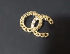 B351　ブローチ　ヴィンテージ　レトロ　ゴールド　ラインストーン