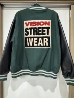 VISION STREET WEAR スタジャン Mサイズ グリーン/ブラック