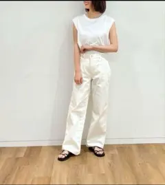 UNIQLO バギージーンズ　26 ウエスト66cm オフホワイト