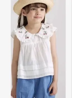 プティマイン　いちご刺繍　ブラウス　トップス　チュニック