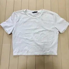 ZARA ホワイト クロップドTシャツ 半袖