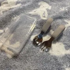 子供用スプーンフォークセット　グレージュ