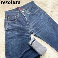 RESOLUTE ジーンズ　デニム　ヴィンテージ　紺　赤耳　711 革パッチ