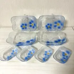 【アデリア】昭和レトロ　ガラス食器　レトロ食器　角皿　豆皿のサムネイル