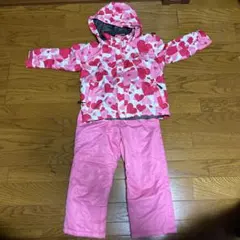 子供　スキーウェア　スノーウェア　ピンク　ハート