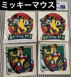 昭和レトロ　ミッキーマウス　ウィンドゥデコシール　4枚セット