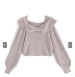 GRL リボンカラーフェザーニットトップス [ws10] ピンク