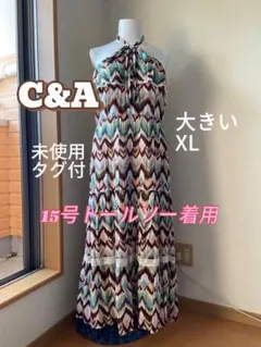 C&A XL 未使用　タグ付き　ホルターストラップ　 ロングワンピ