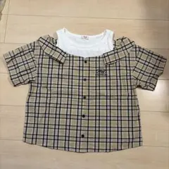 ALGY 重ね着風チェックシャツ　Mサイズ