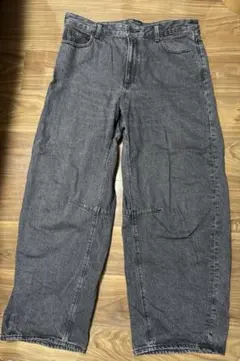 GU バレルレッグジーンズ XXL ブラック 標準丈