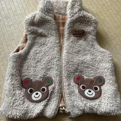 ミキハウス ボアベスト クマ刺繍