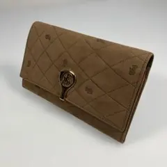 dini genuine leather ベージュ スエード キルティング長財布のサムネイル