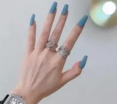 435 2点セット シルバー リング czダイヤモンド ジルコニア 調整可能