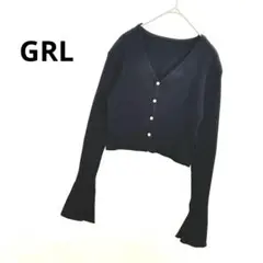 最終価格！　GRL フレアスリーブカーディガン　黒　長袖　スリット　ショート丈