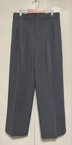 タックワイドパンツ (ツータック・丈標準) グレー Lサイズ ユニクロ