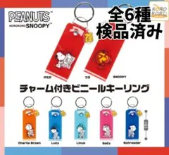 ●全6種●　スヌーピー　チャーム付きビニールキーリング①
