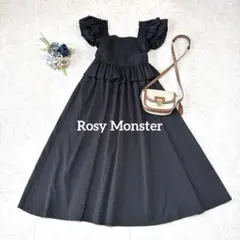 rosy monster ティアードペプラムワンピース ブラック S - メルカリ