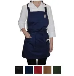 エプロン サロン 前結び ポケット ペン 4枚 無地 黒1 ベージュ3